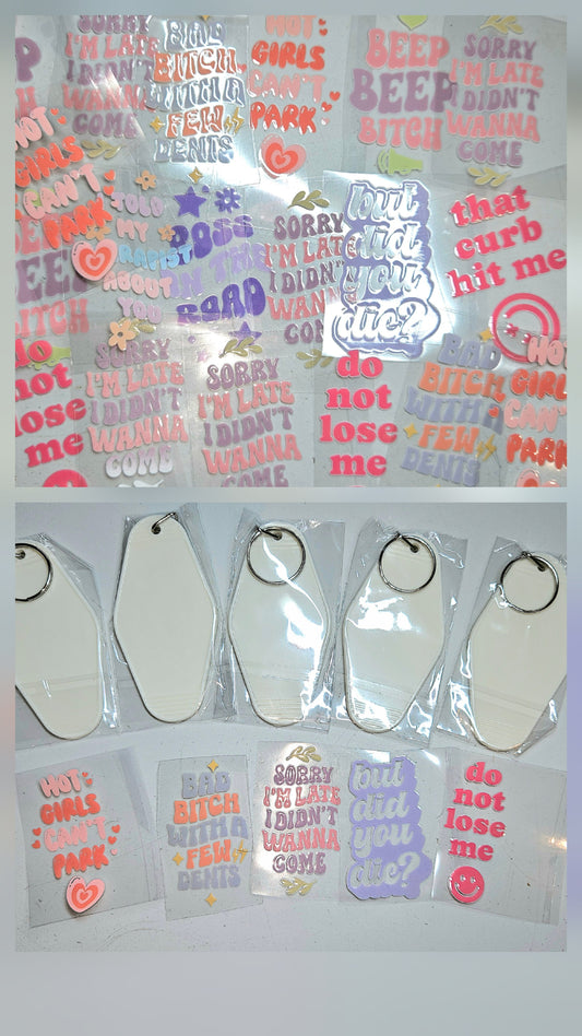 Mystery Motel Keychain & UV DTF Bundle