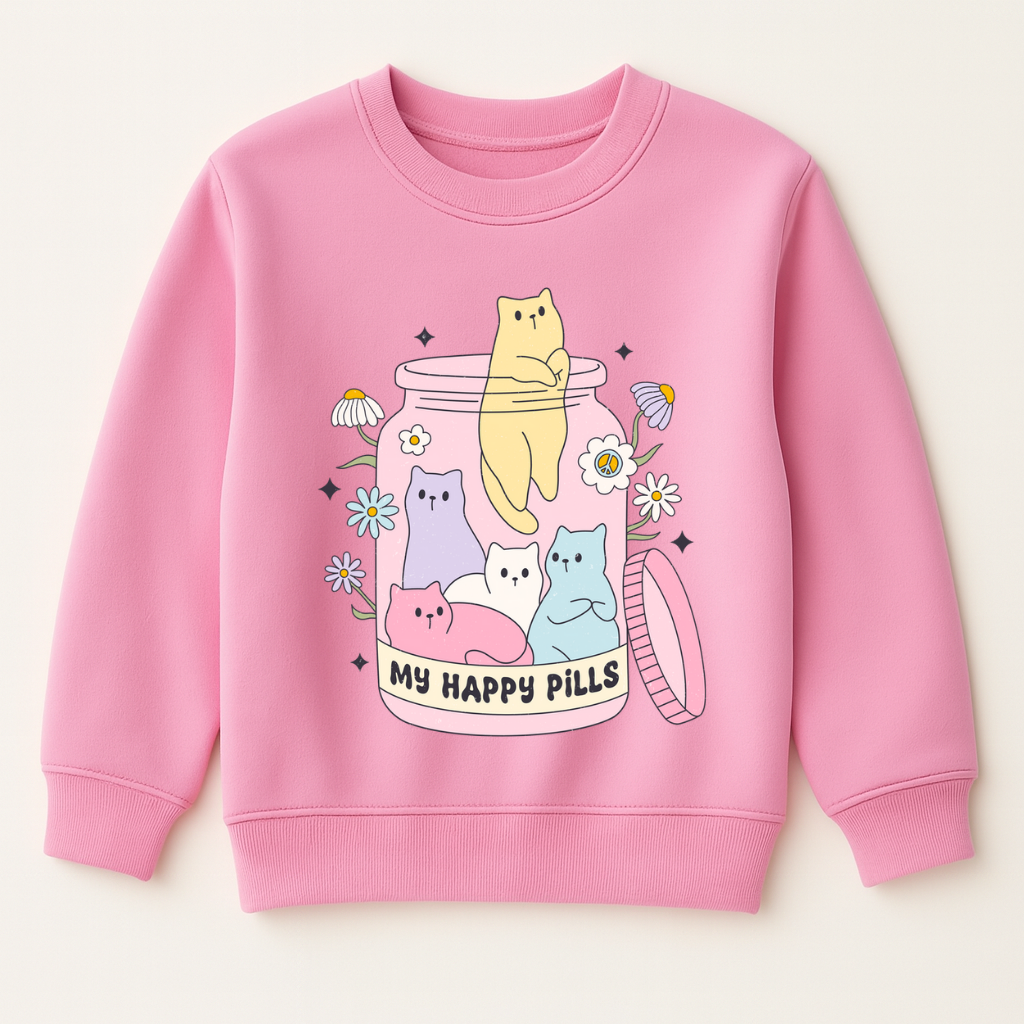 DTF Cats My Happy Pills