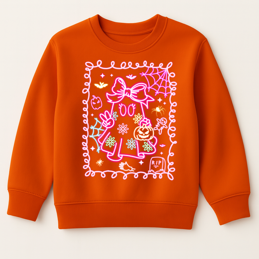 DTF Halloween Neon Effect Pink