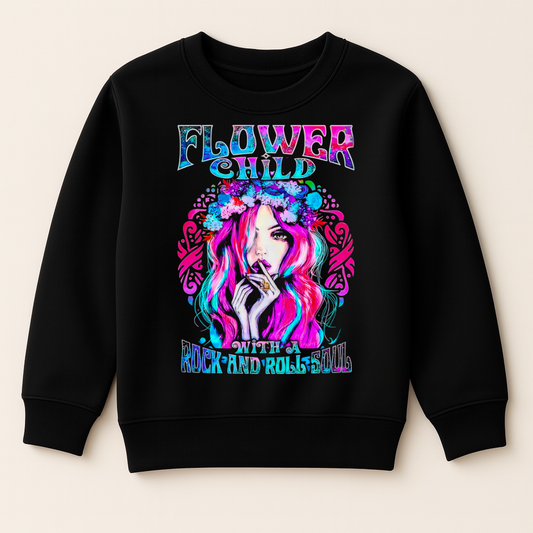 DTF Flower Girl Rock & Roll Halftone