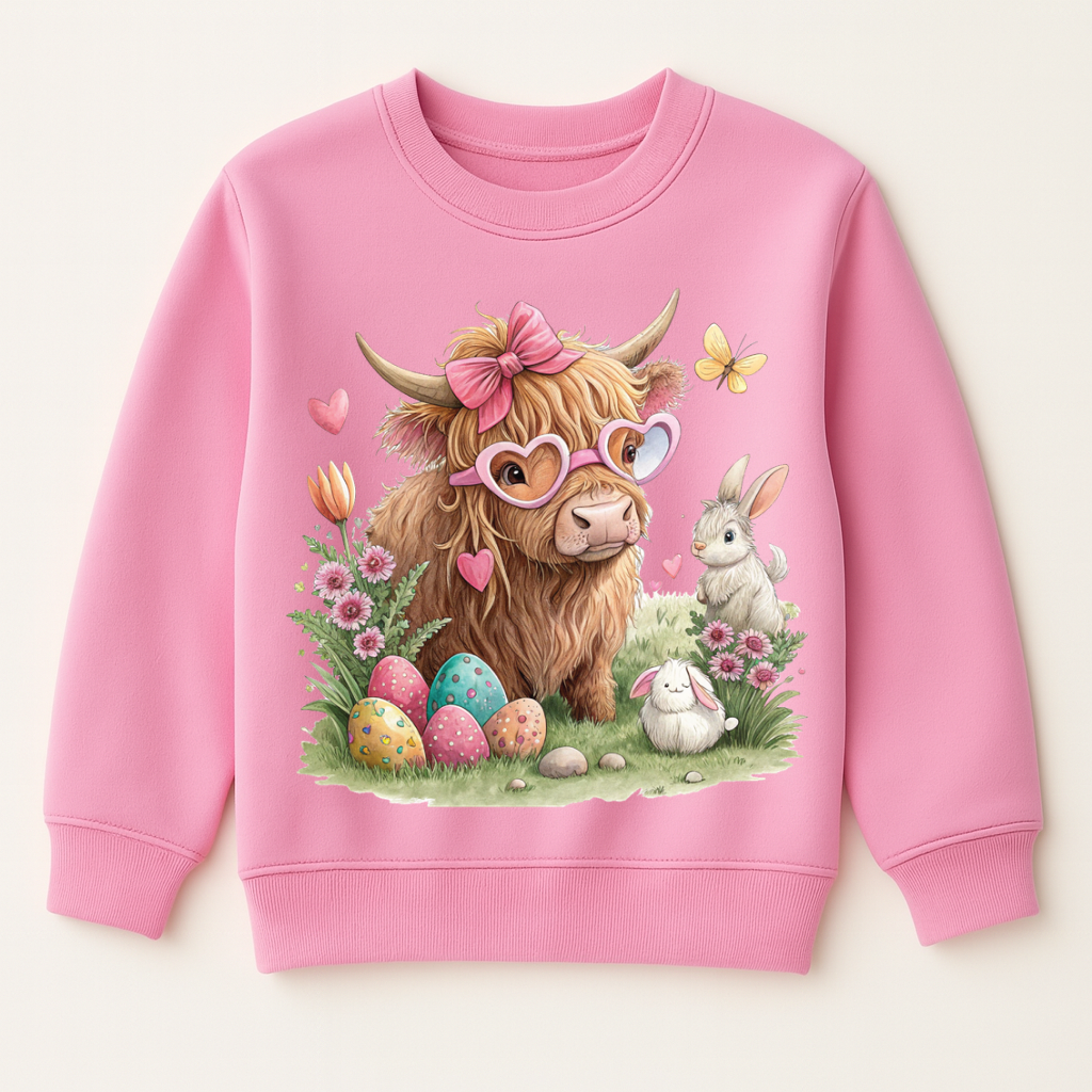DTF Easter Highland Cow