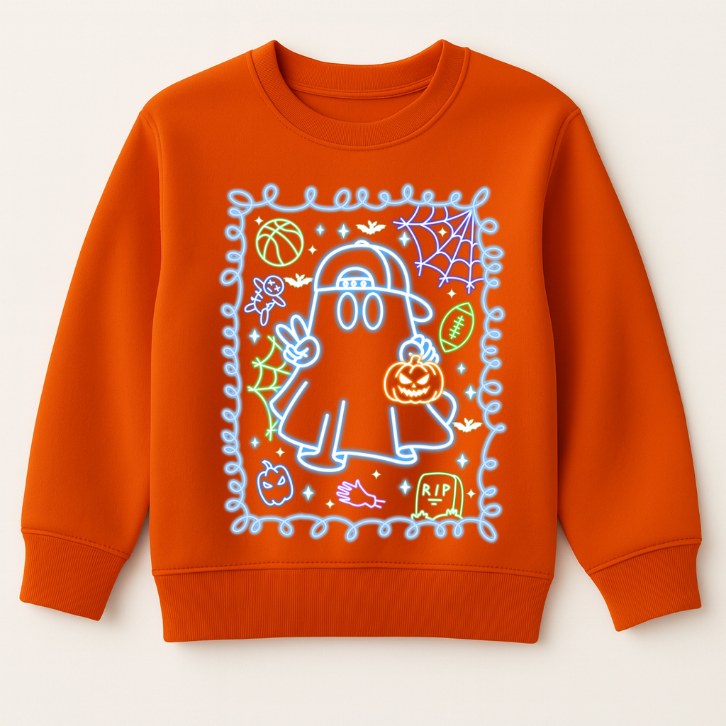 DTF Halloween Neon Effect Blue