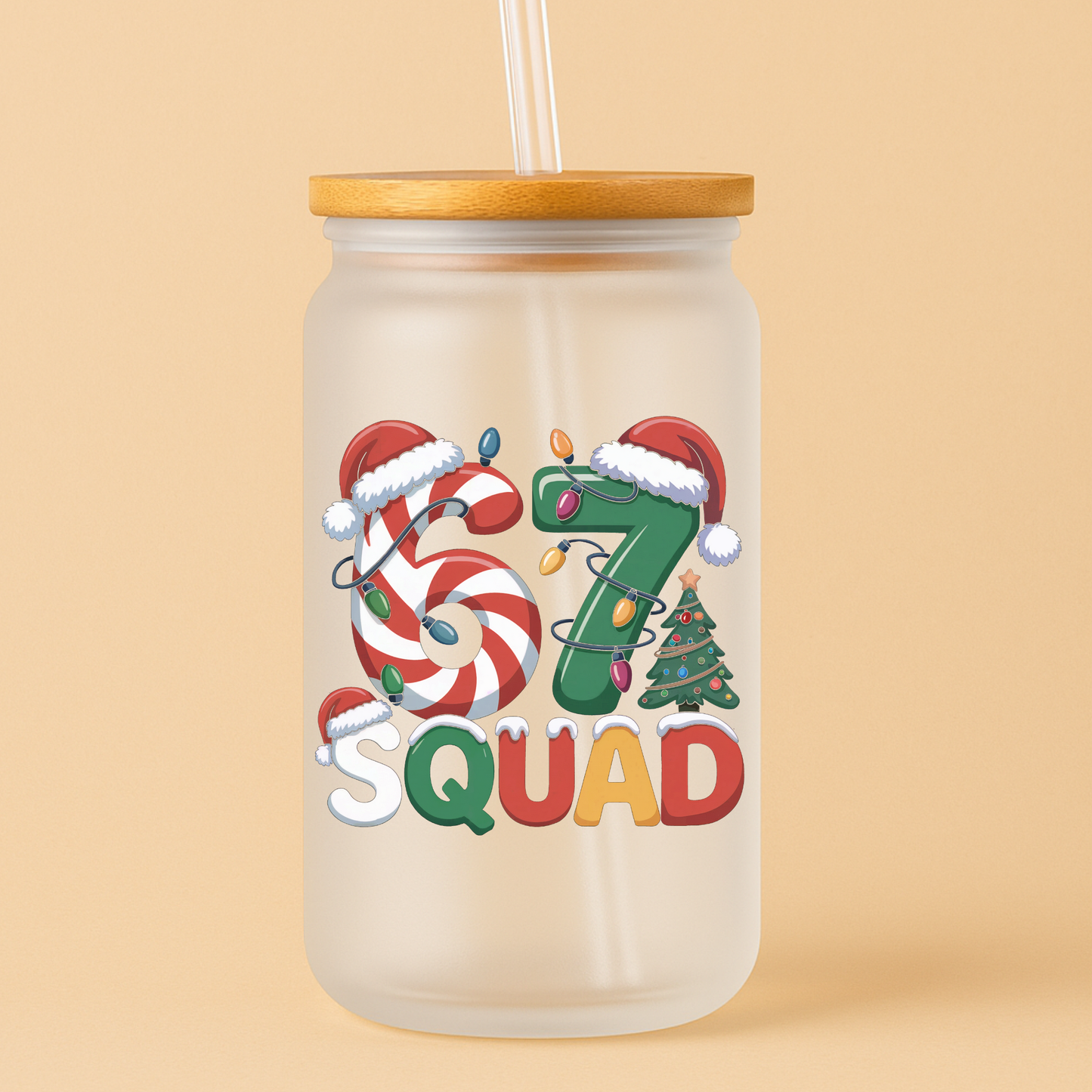 Single UV DTF Christmas Six Seven Squad 67