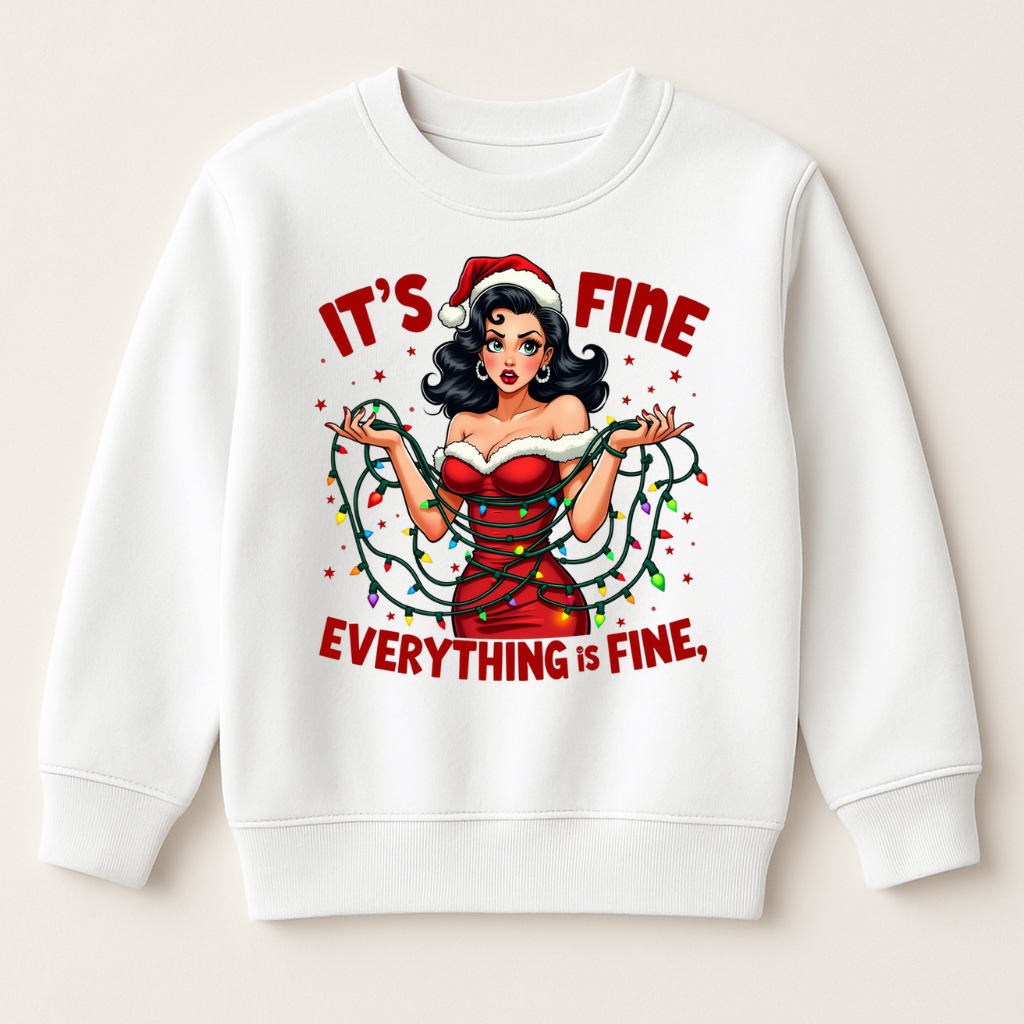 DTF Christmas It's Fine Everything Is Fine