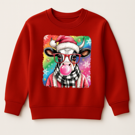 DTF Cute Christmas Cow