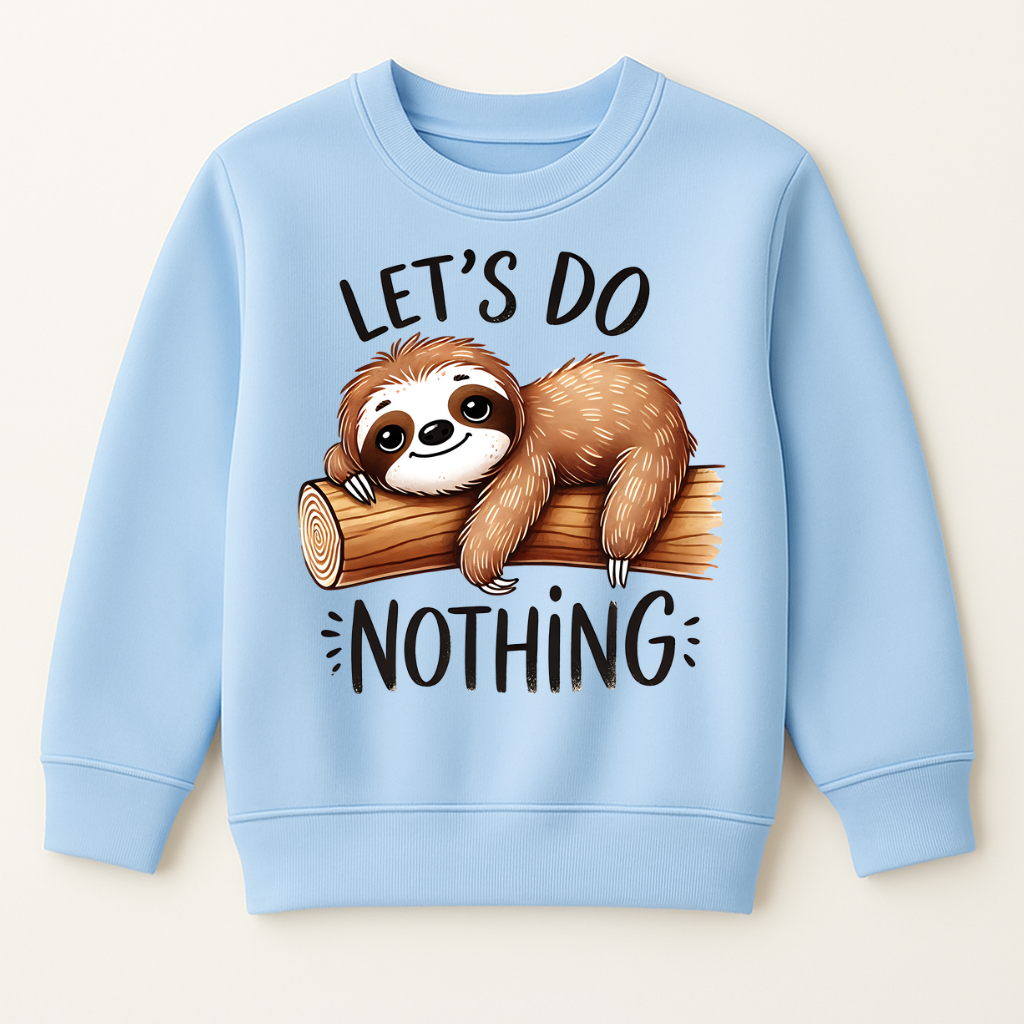 DTF Cute Sloth Let's Do Nothing