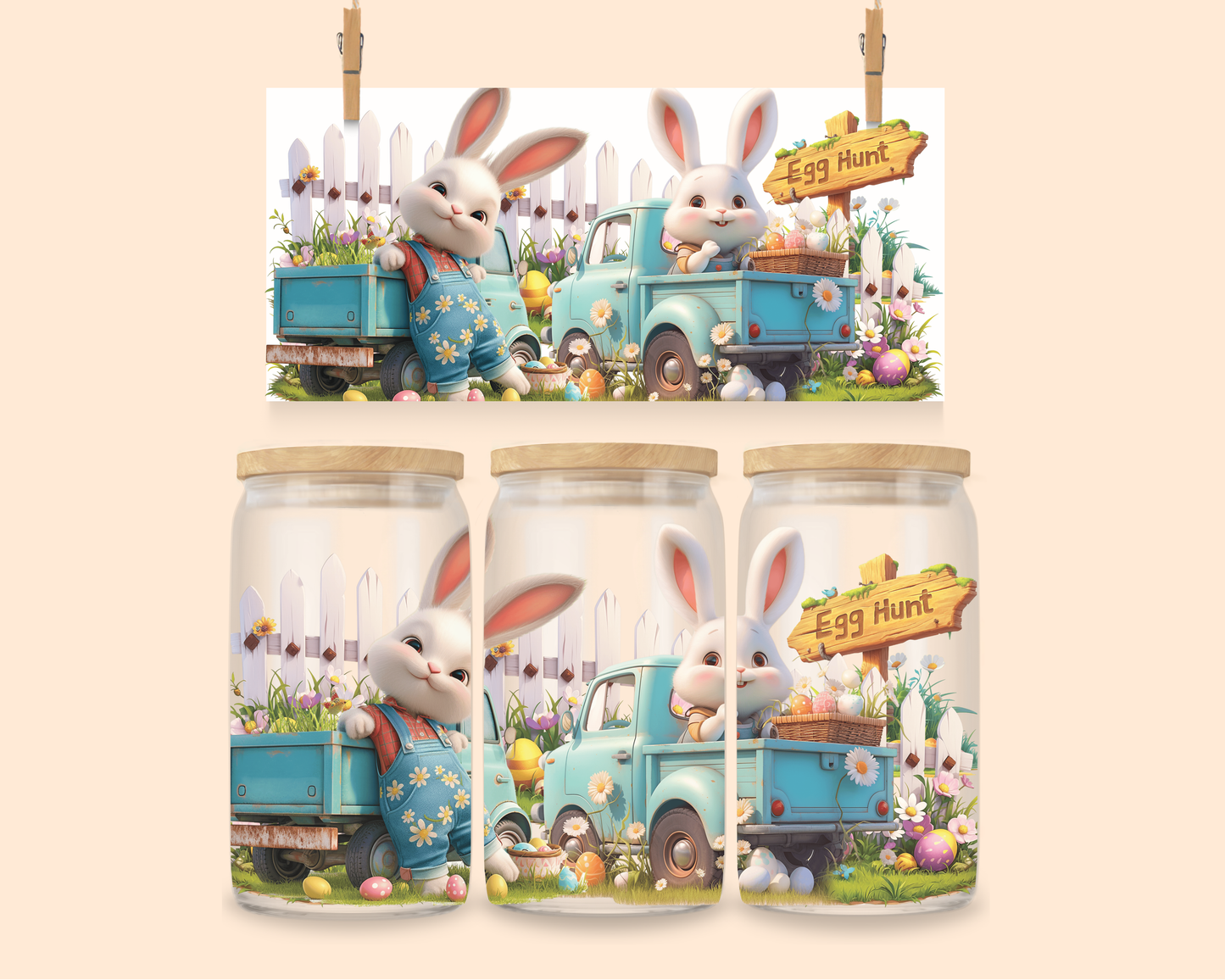 16oz UVDTF Easter Bunny Egg Hunt