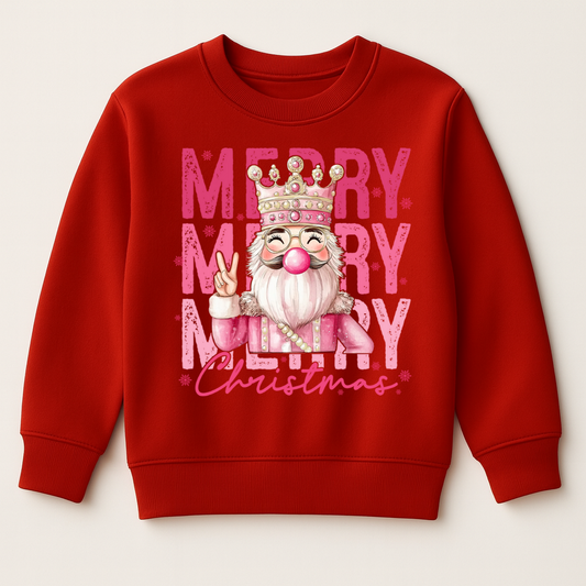 DTF Pink Nutcracker Merry Christmas