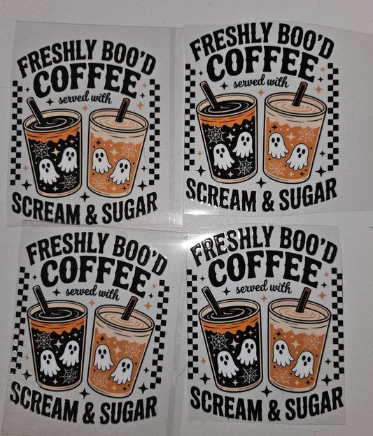 4 x UVDTF Freshly Boo'd Coffee