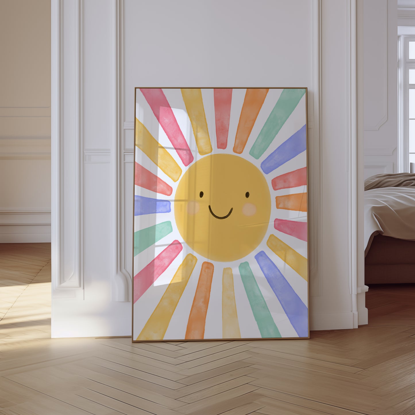Wall Art Print Colourful Sunshine Rays