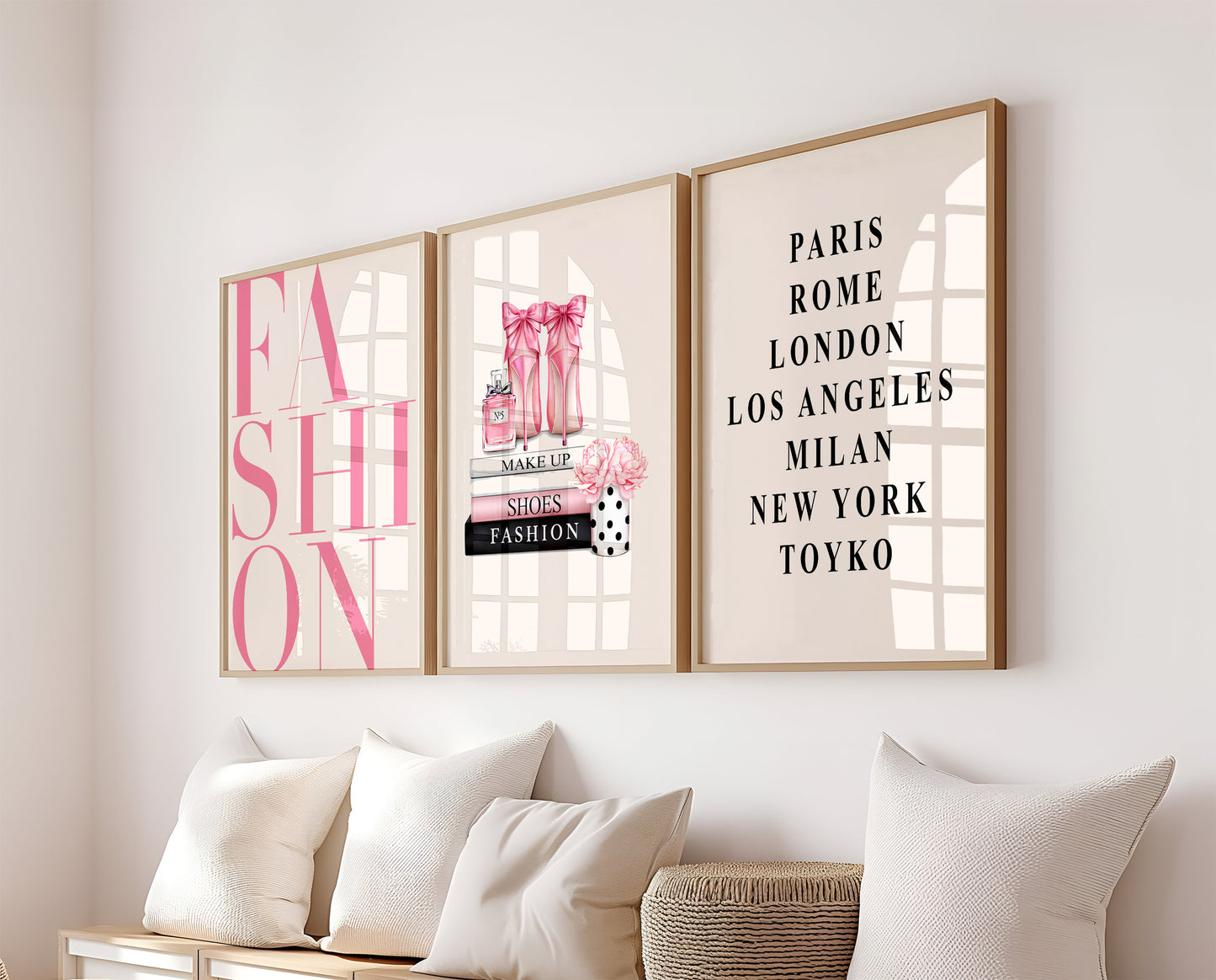 Set Of 3 Wall Art Trendy Paris Fashion