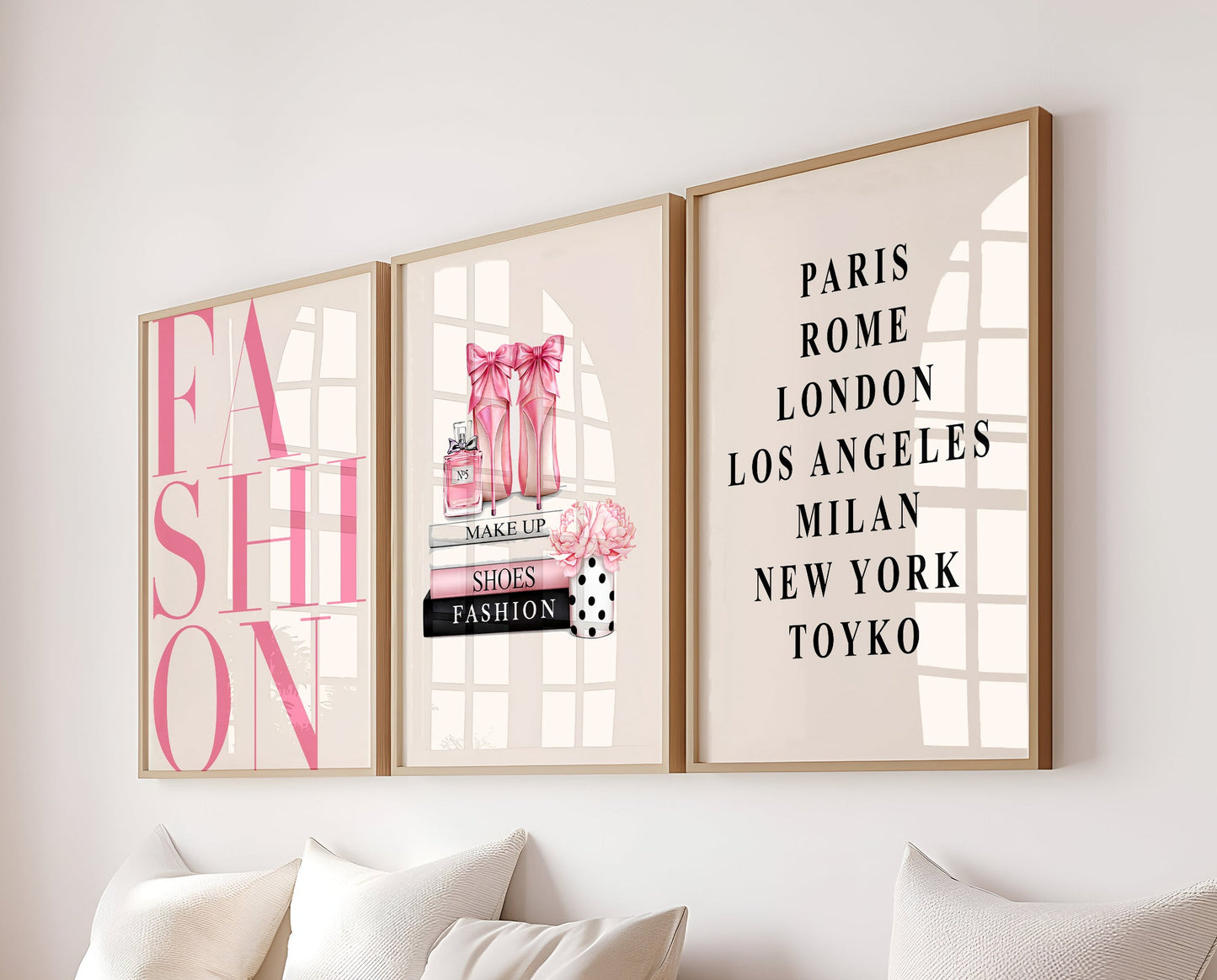 Set Of 3 Wall Art Trendy Paris Fashion