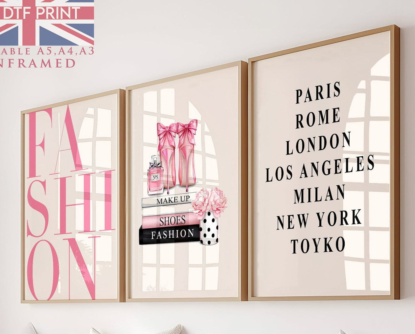 Set Of 3 Wall Art Trendy Paris Fashion