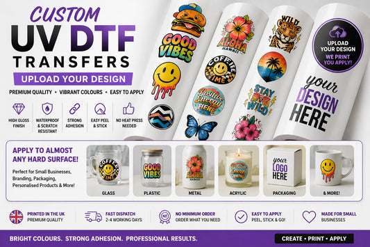 Ready To Apply 58cm x 100cm UV DTF Gang Sheet Choose Clipart Or Add Your Own